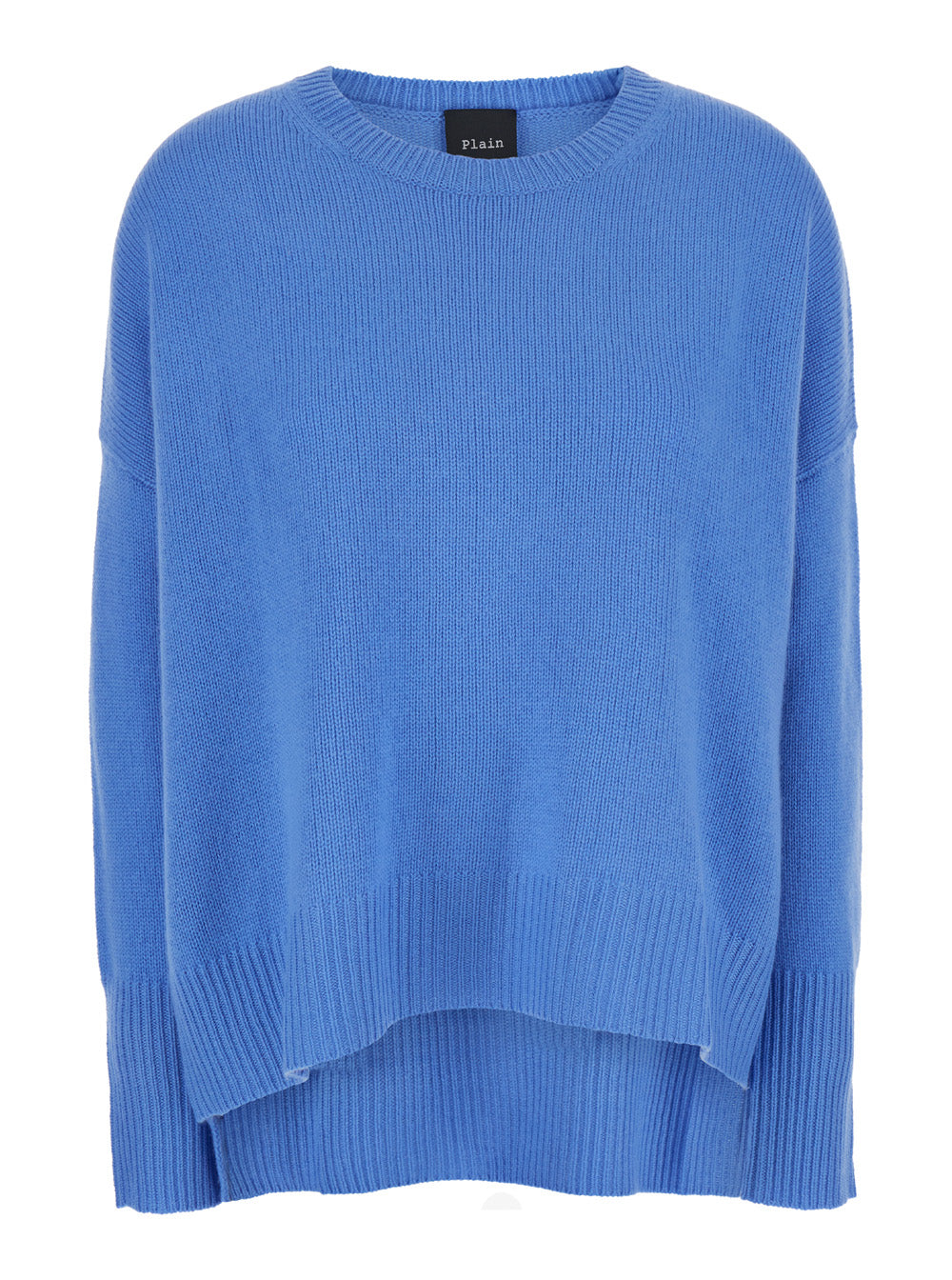 Oversized Cashmere Crewneck Sweater — Blue