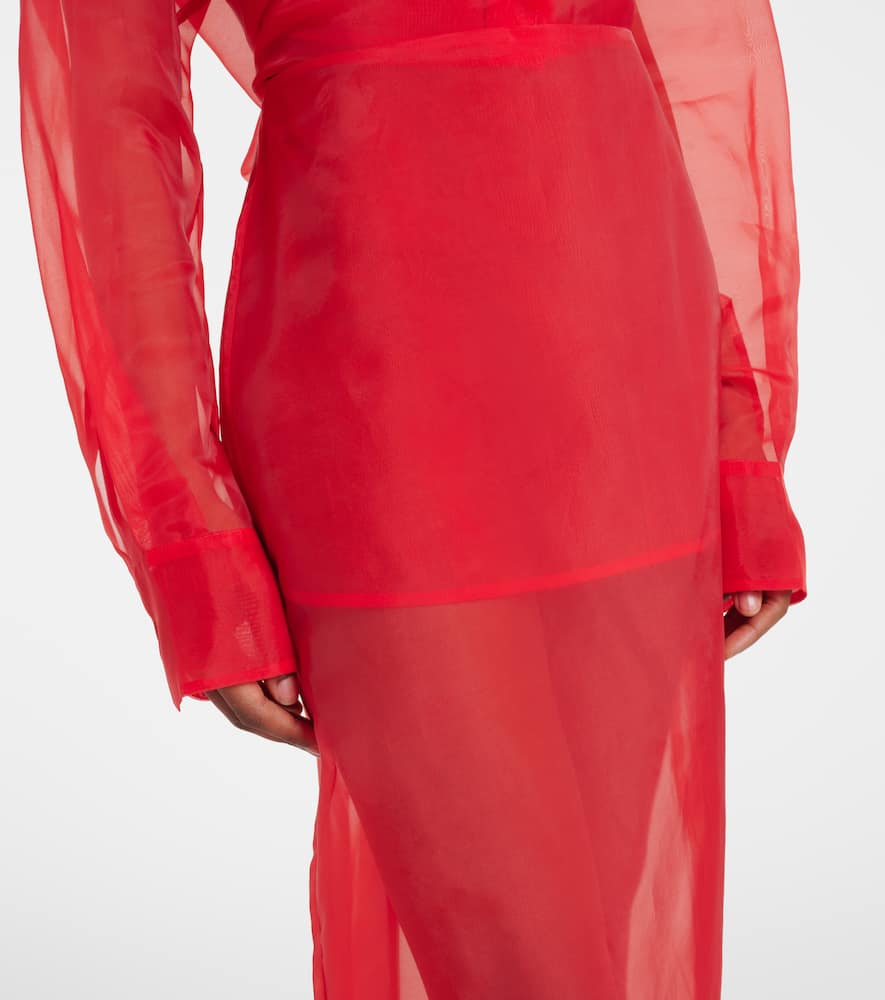 Peri sheer silk-blend midi skirt