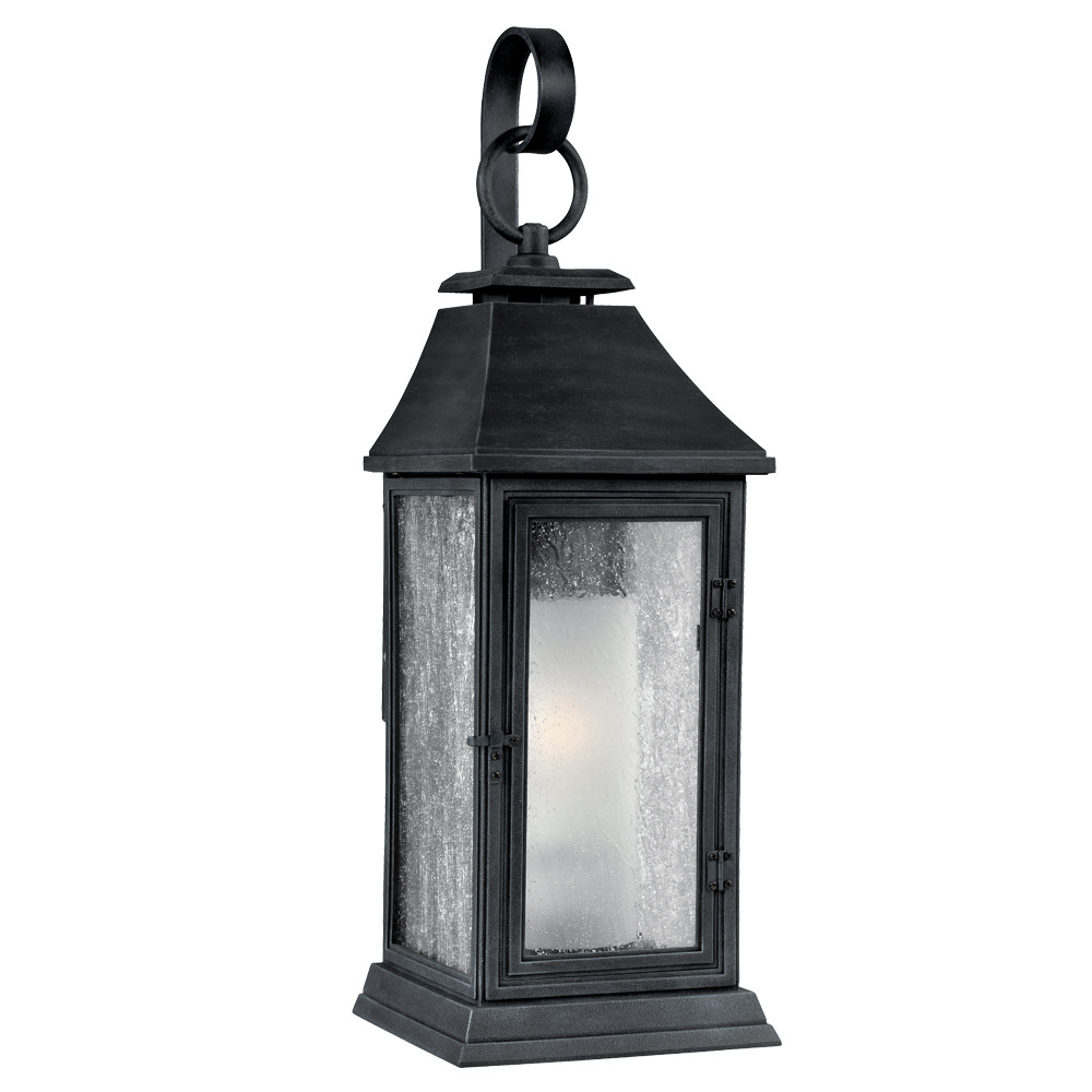 Visual Comfort Studio Shepherd Outdoor Wall Light in Dark Weathered Zinc by Sean Lavin