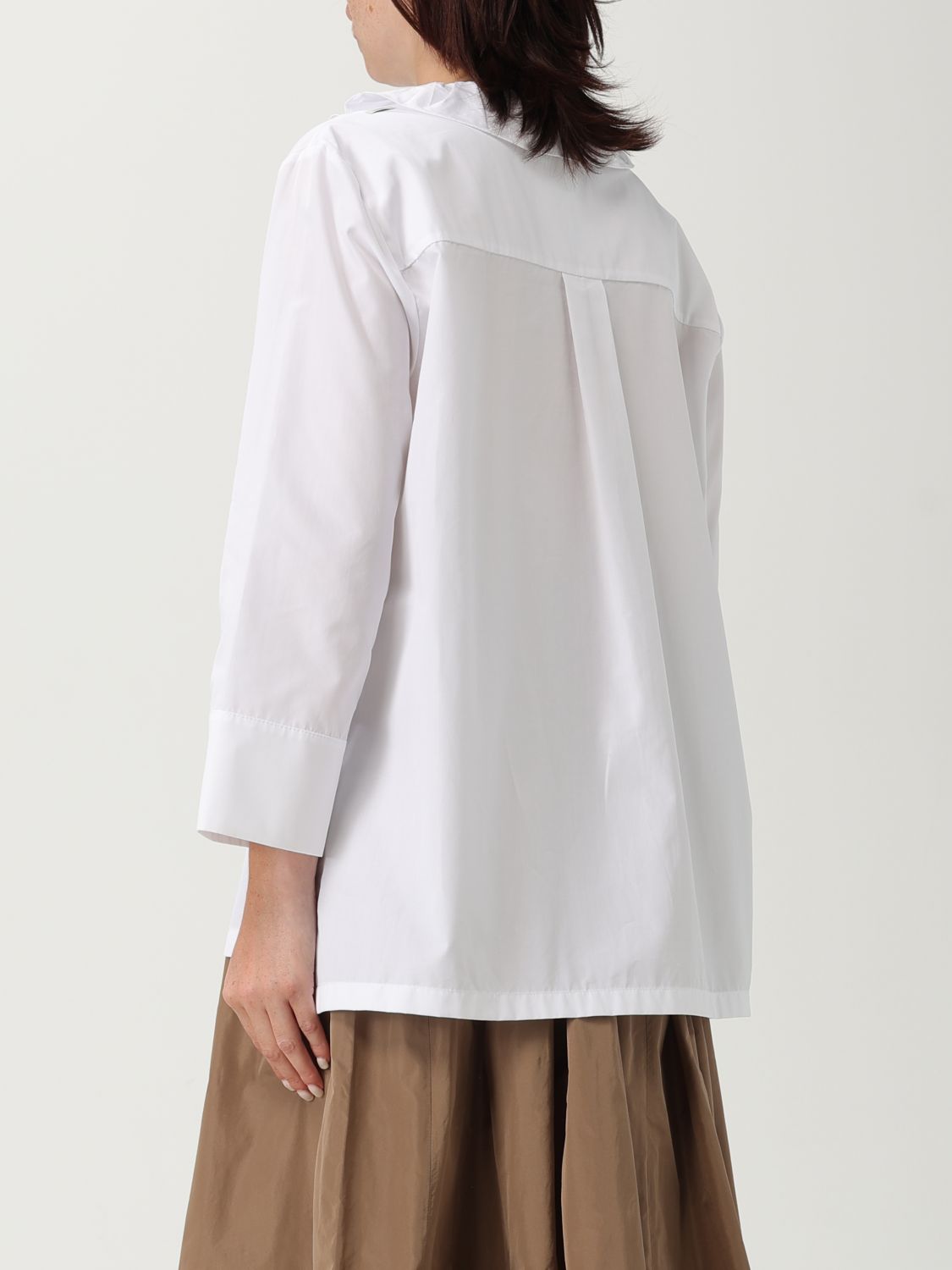 Embellished ruffle shirt - White