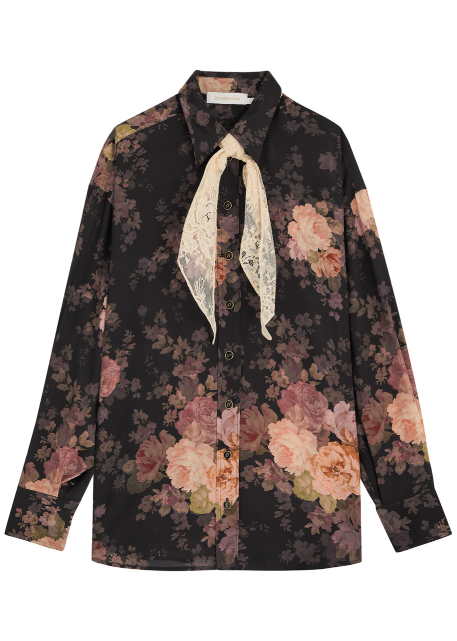 Illustration Floral-print Silk Shirt - Multi Floral - 1 (UK 10 / S)