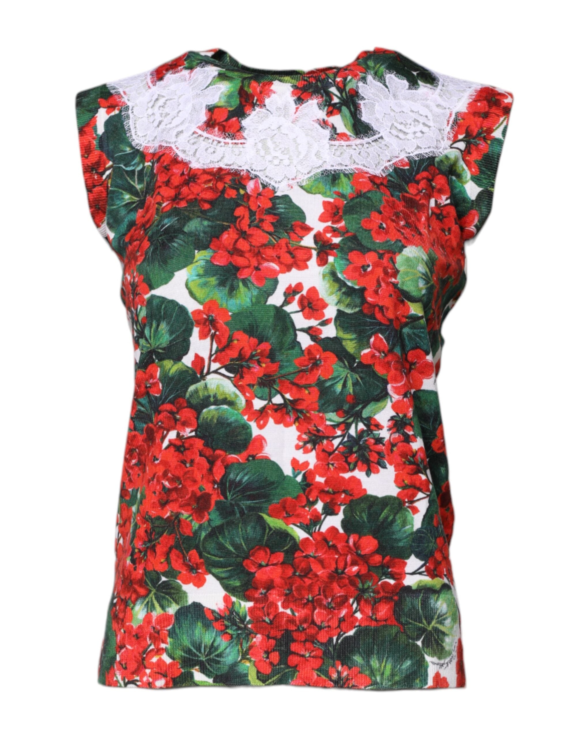 Floral Lace Tank Top — Multicolor