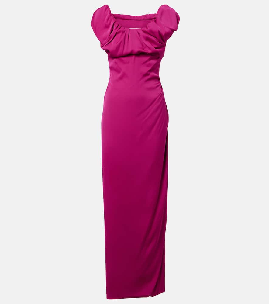Long Ginnie Amber draped maxi dress
