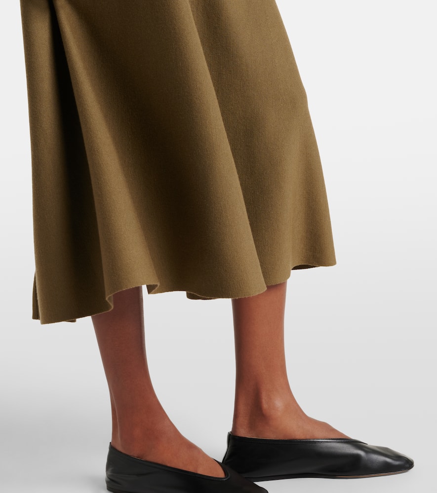 Virgin wool midi skirt