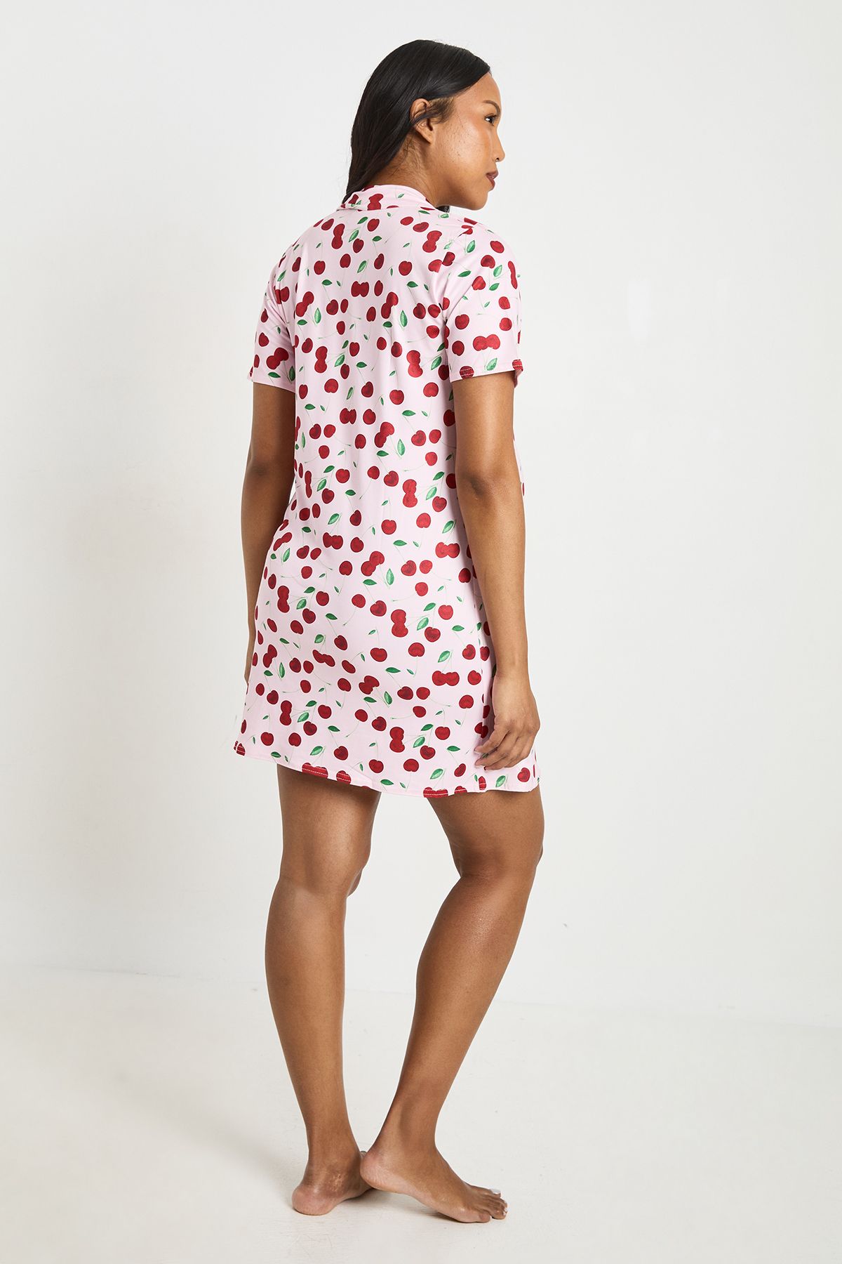 Boohoo Womens Maternity Cherry Print Nightie - Pink