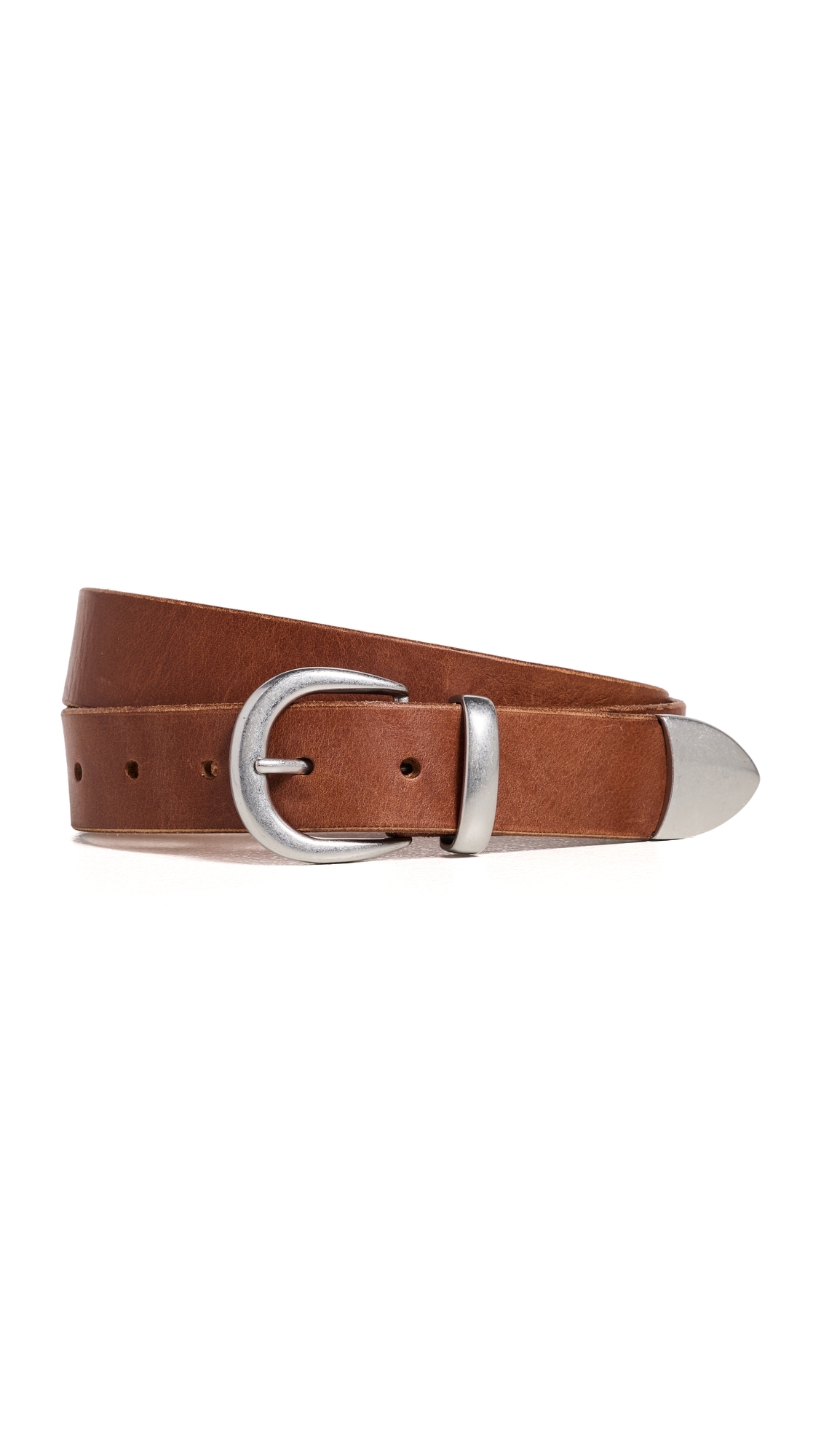 Western Bridle Leather Belt Brown