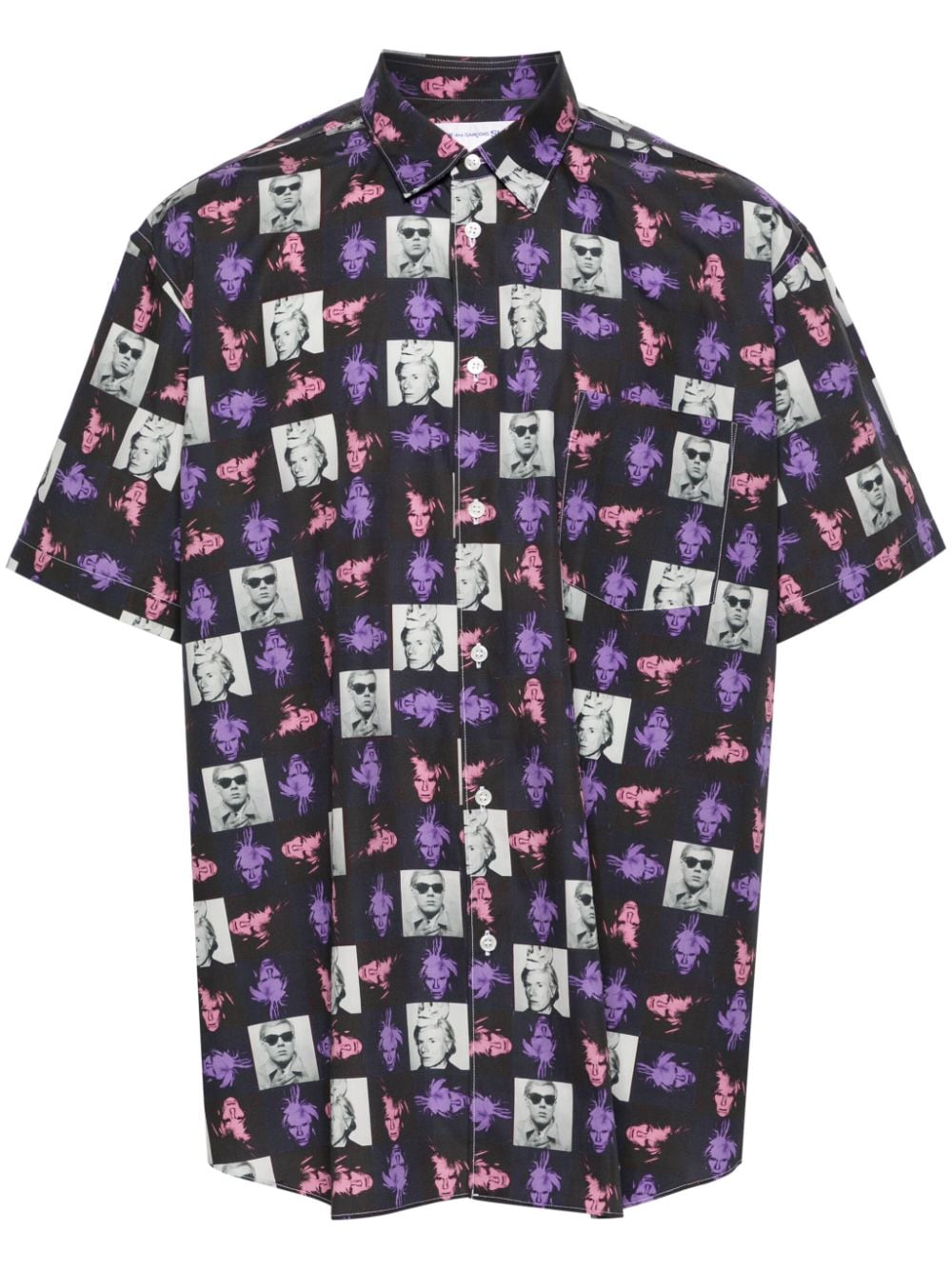Andy Warhol Print Cotton Shirt — Black