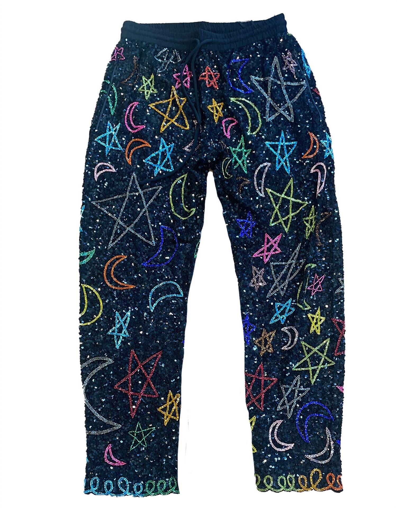 Women's Sparkling Sequins Magic Trouser In Black