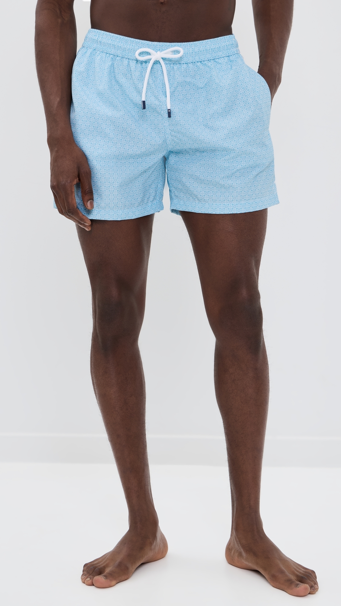 Madeira Swim Trunks 5 Teal Circular Print