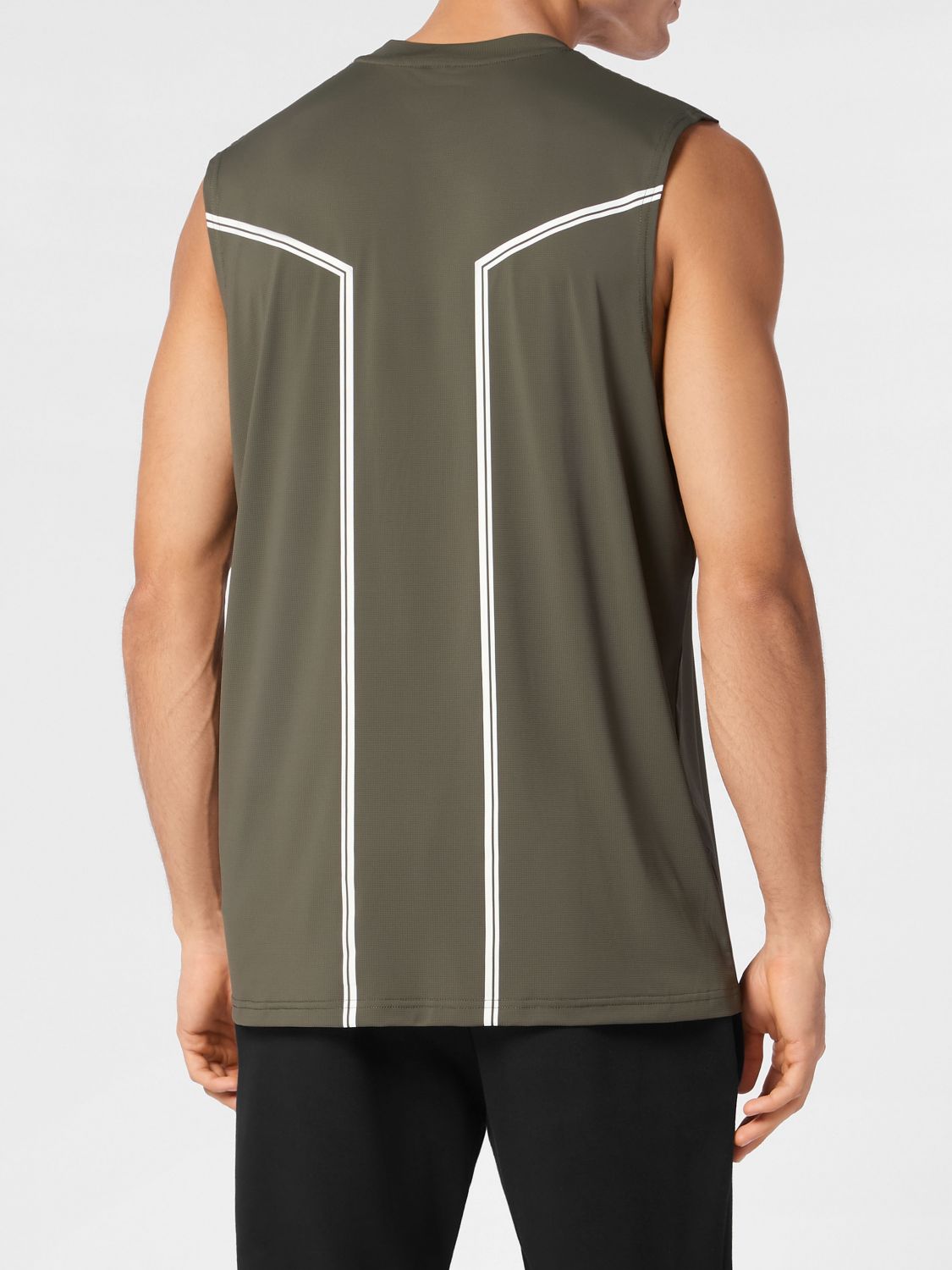 Round-neck sleeveless T-shirt - Green