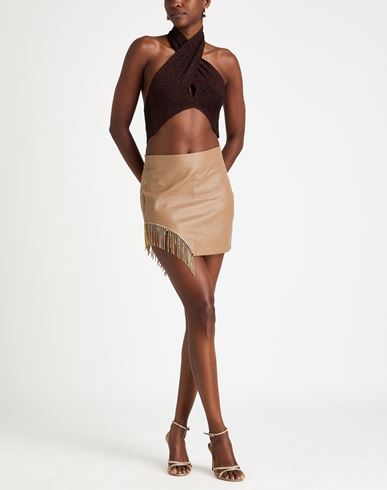 Woman Top Dark brown Size ONESIZE Viscose, Polyester, Metallic Polyester
