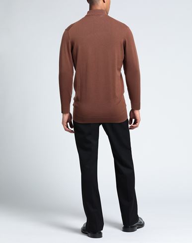 Man Turtleneck Brown Size XXL Viscose, Nylon