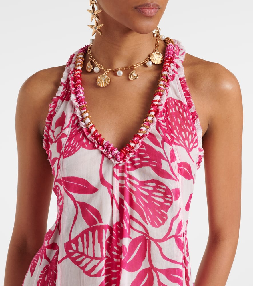 Poupette St Barth Nava printed cotton midi dress
