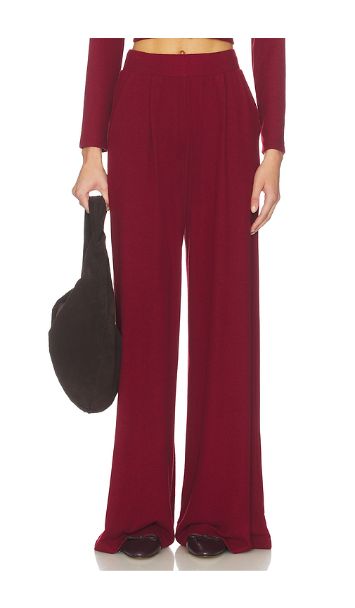 LESET Lauren Pleated Pocket Pant in Dark Berry - Purple.  XS also in