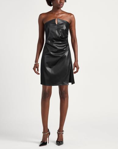 Woman Mini dress Black Size 4 Polyurethane, Polyester