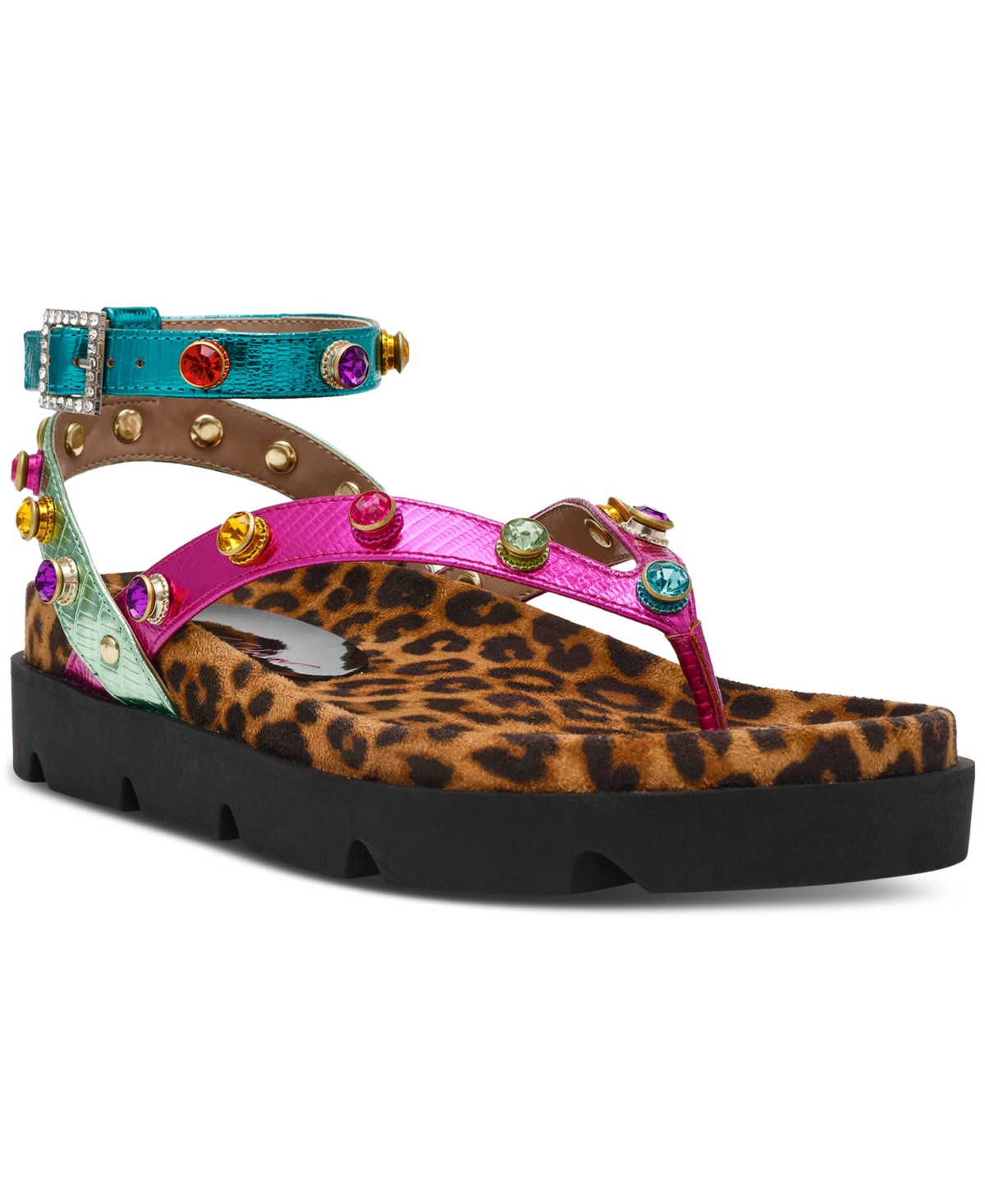 Women's Conley Gemstone Platform Footbed Sandals - Bright Metallic Multi