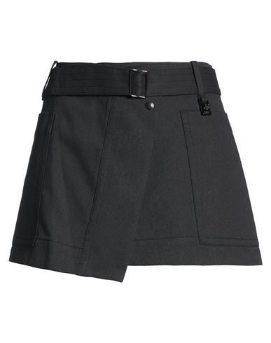 Woman Mini skirt Charcoal Size M Cotton, Rayon