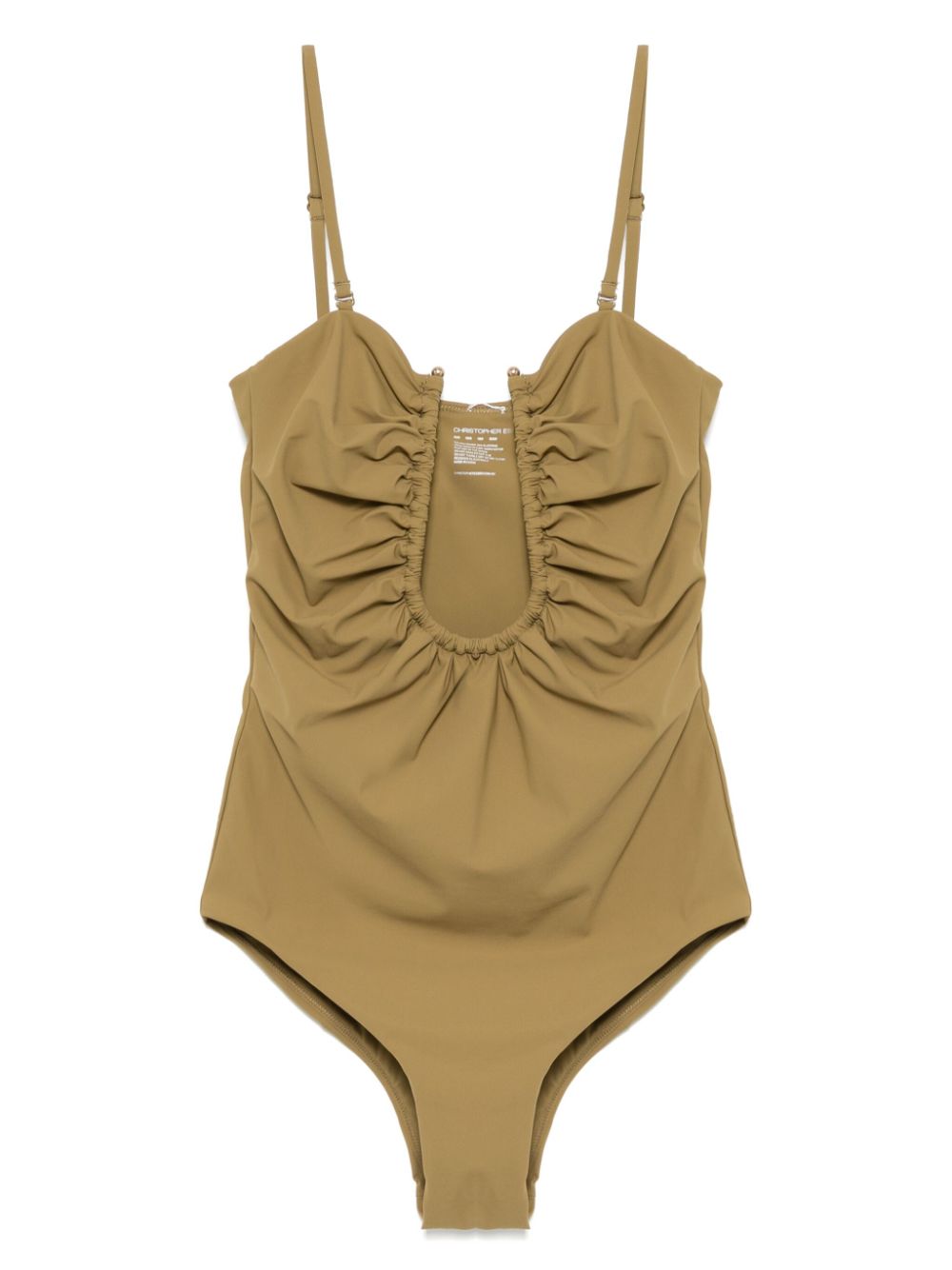 Arced Ruched One Piece - Brown