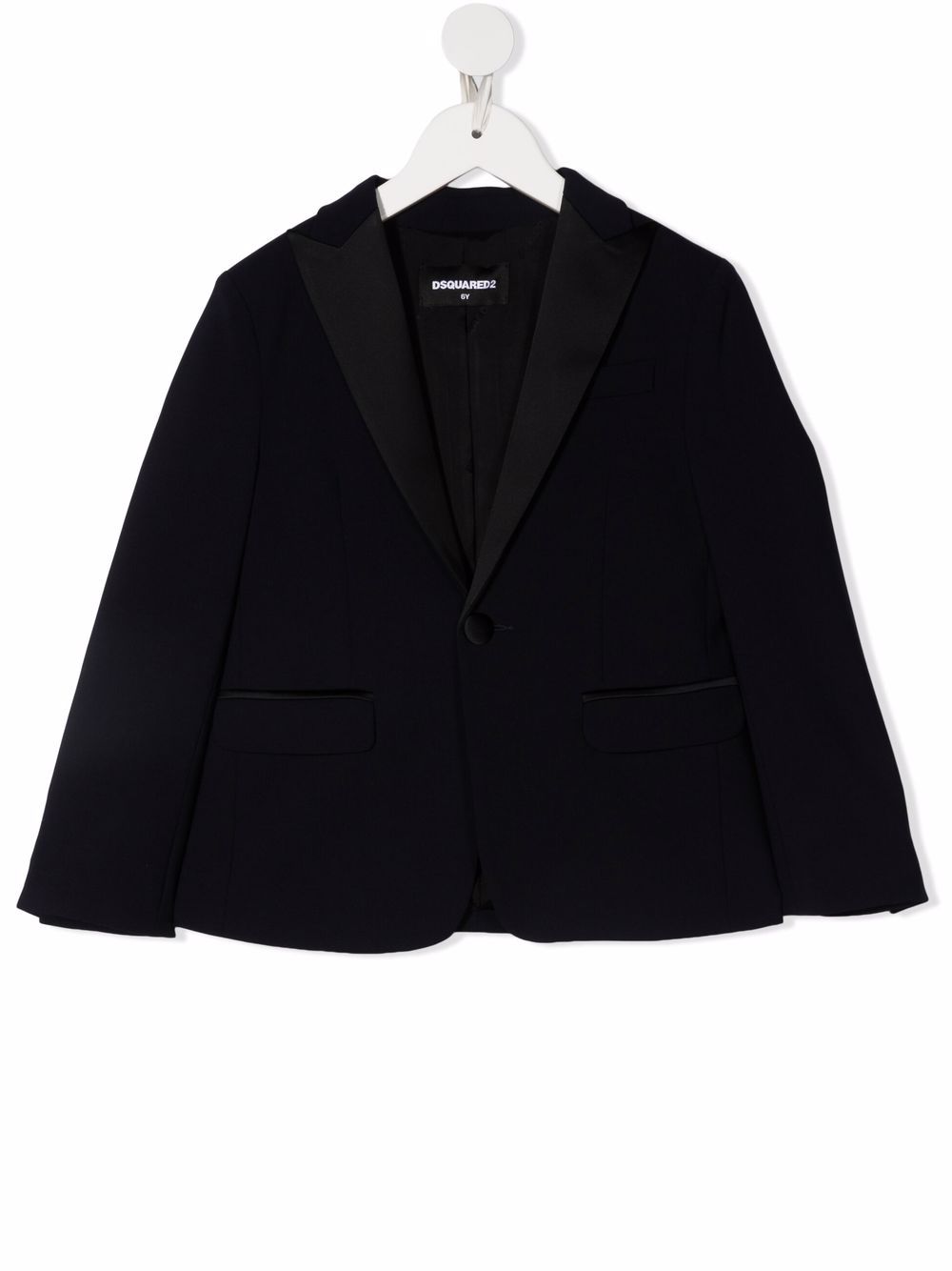 Single-breasted wool blazer - Blue