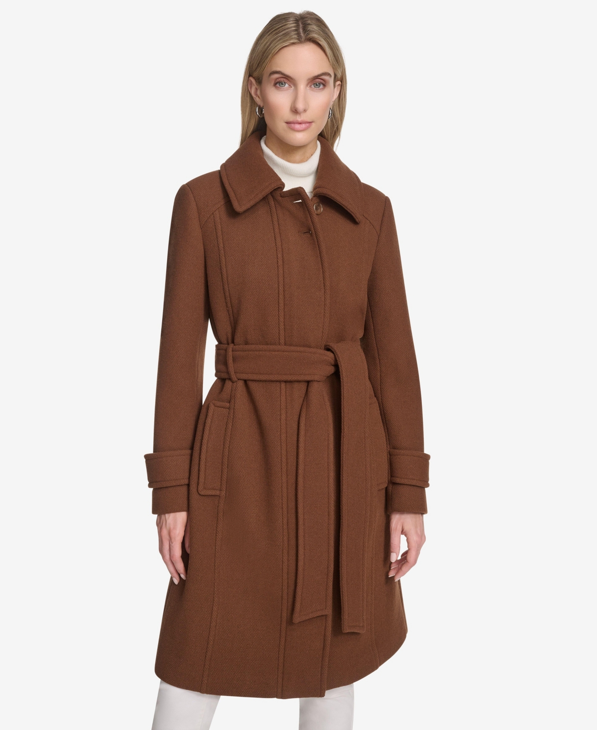 Women's Lawley Wool Blend Belted Trench Coat - Clay
