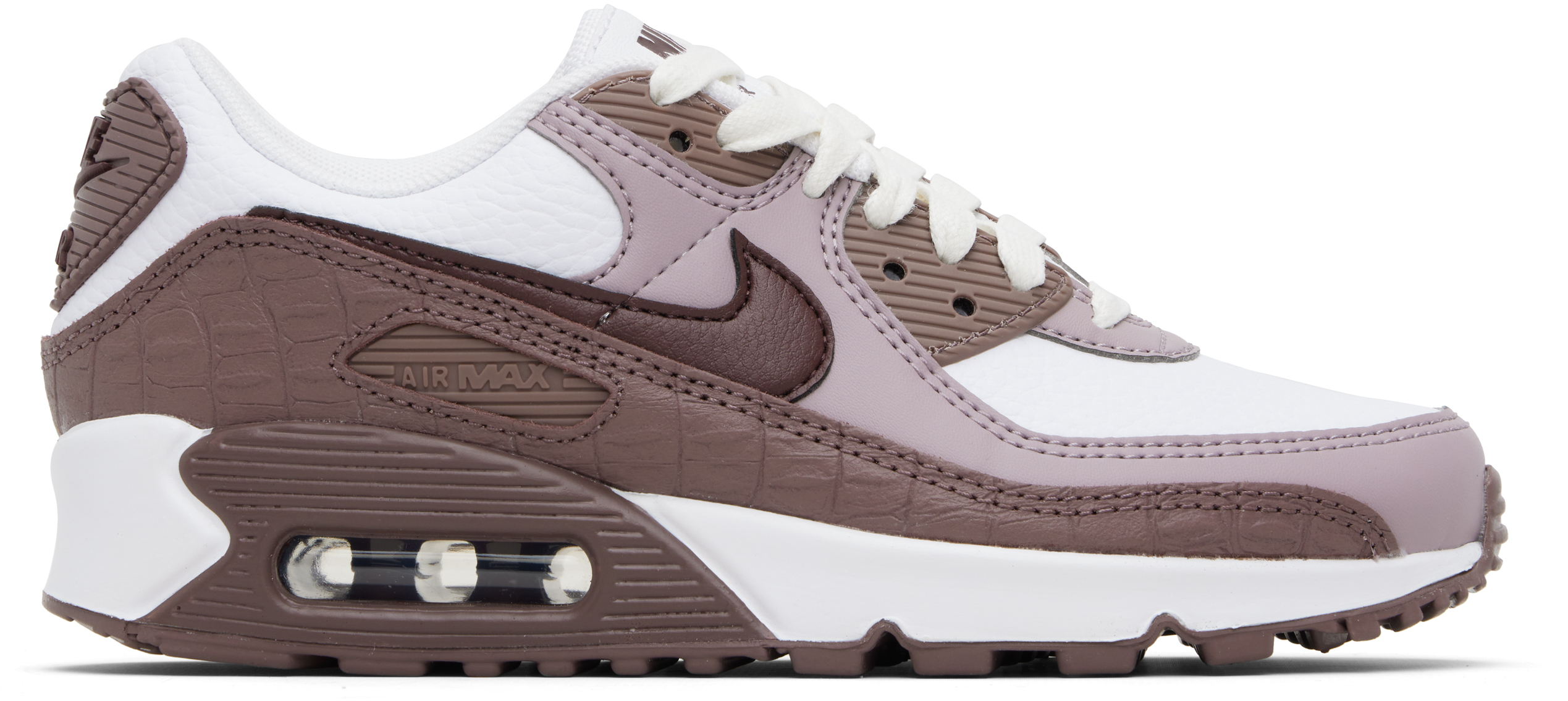 Burgundy & White Air Max 90 Sneakers