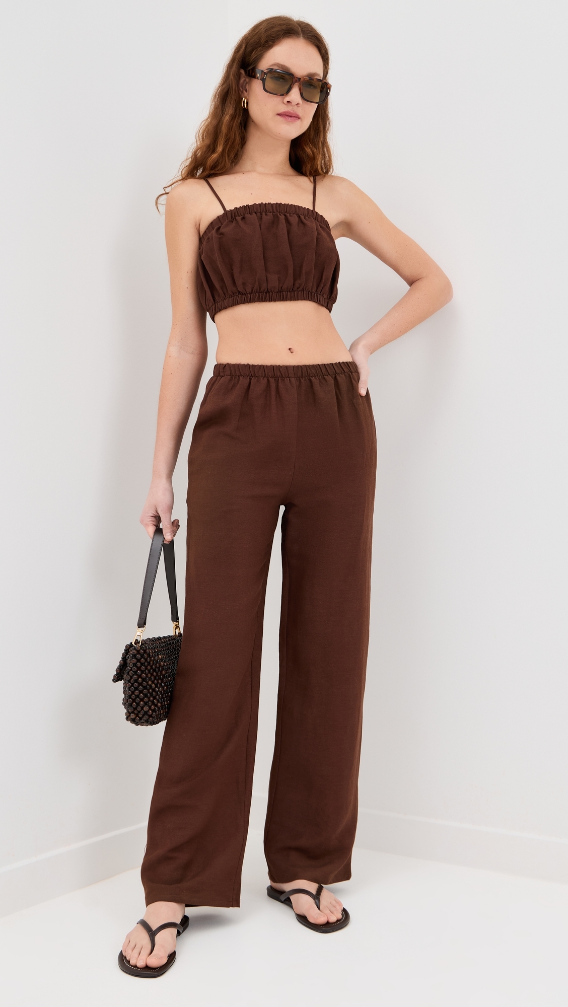 LE BOP Camille Pull On Pants Chocolate