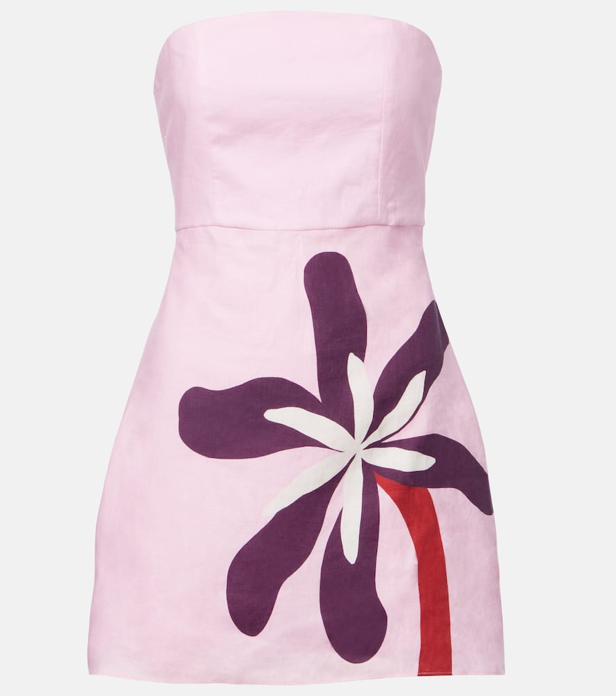 Roma floral linen minidress