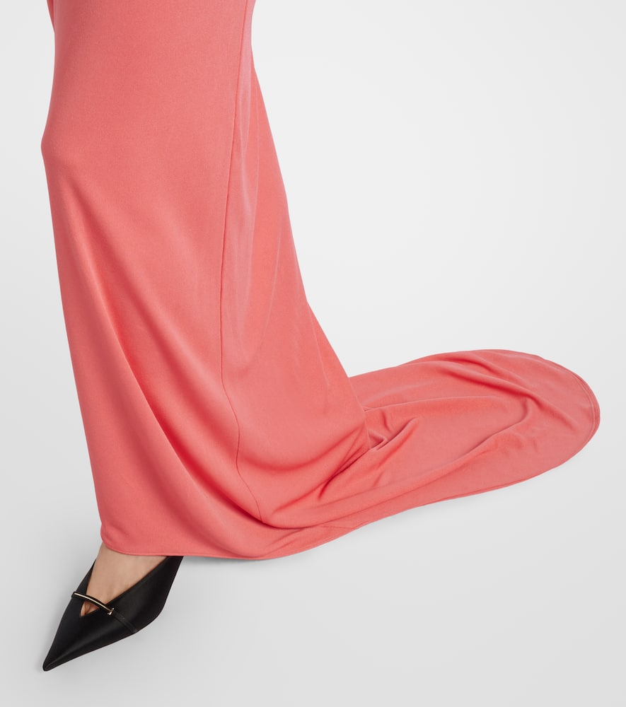 Asymmetric crêpe jersey gown