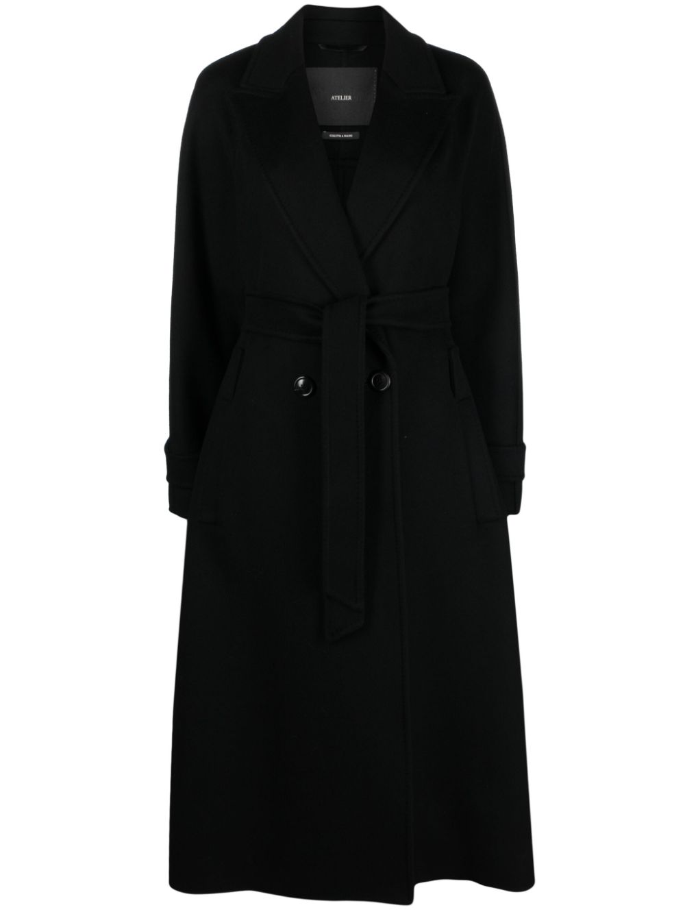 Adda double-breasted cashmere coat - Black