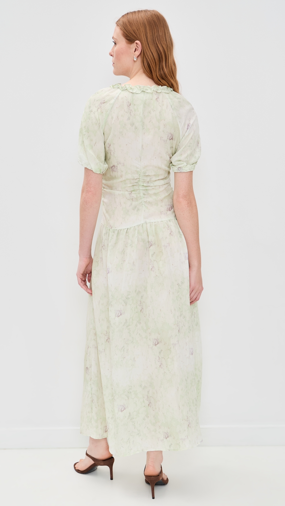 Abelline Dress Distorted Green Flower