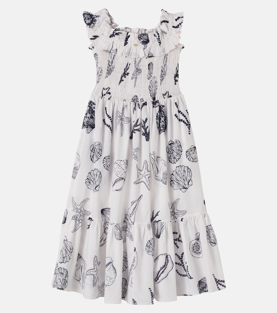 Suzanne printed ruffled cotton dress