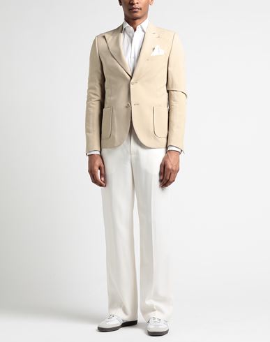 Man Blazer Beige Size 38 Viscose, Linen