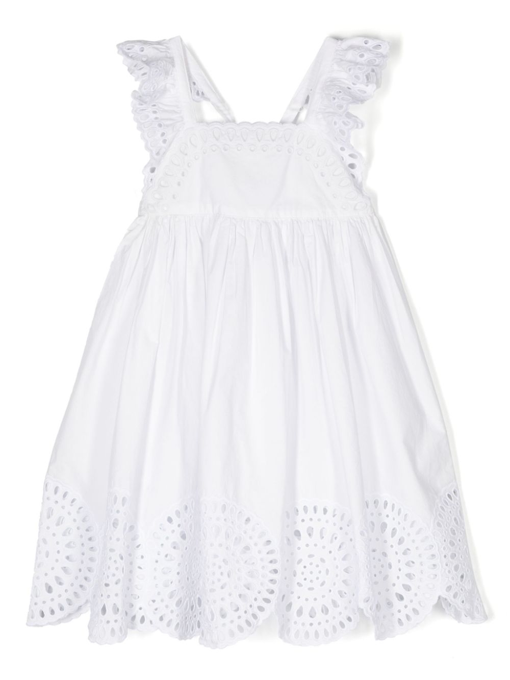 Broderie-anglaise cotton dress - White