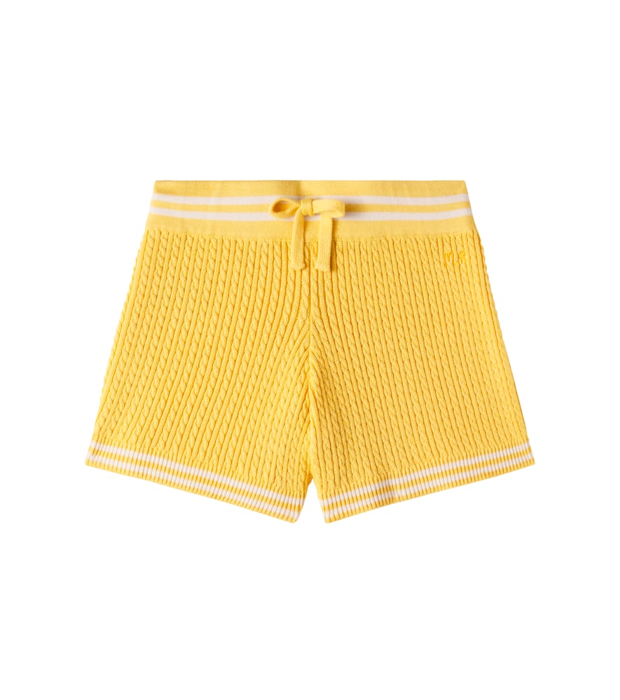 Cable-knit cotton shorts
