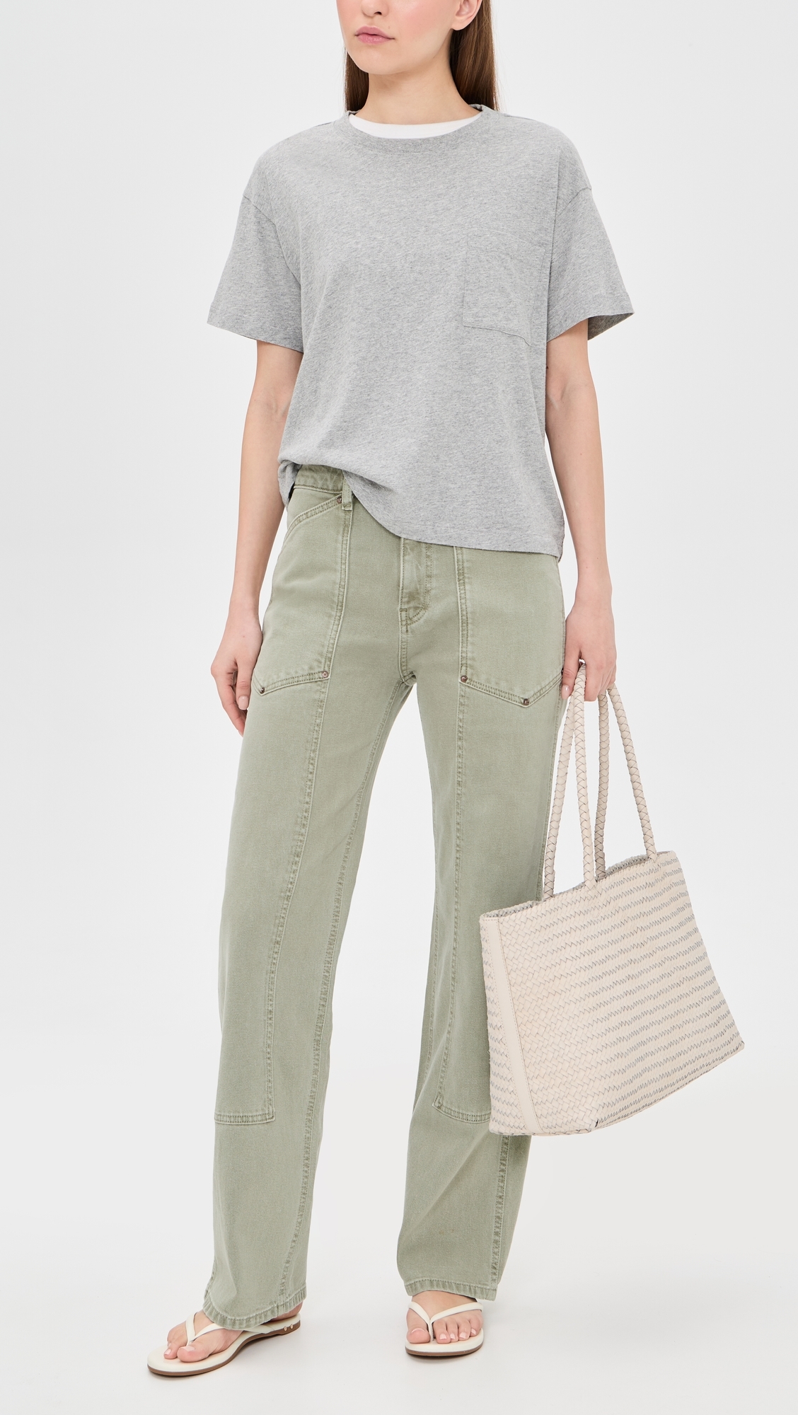 Sat Utility 90's Straight Leg Jeans Laurel Green