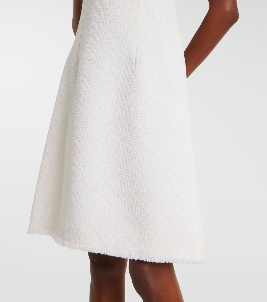 Distressed wool-blend tweed minidress