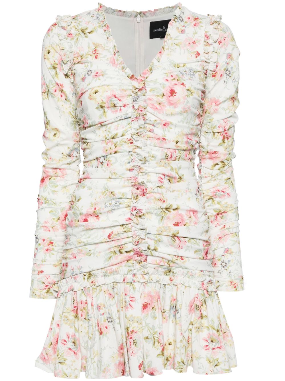 Enchanted garden ellen crepe dress - White