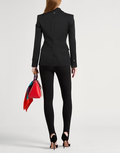 Woman Blazer Black Size 4 Modal, Cotton, Elastane