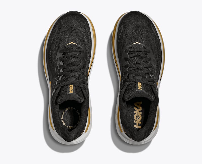 HOKA Women's Clifton 10 Shoes in Black/Gold