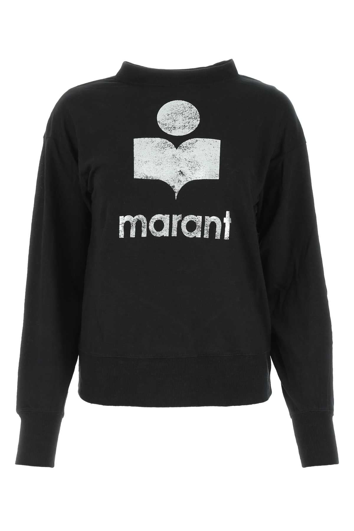 Logo-Printed Linen Sweater — Black