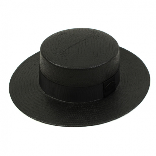 Black Flat Long Panama Hat Panama Hat