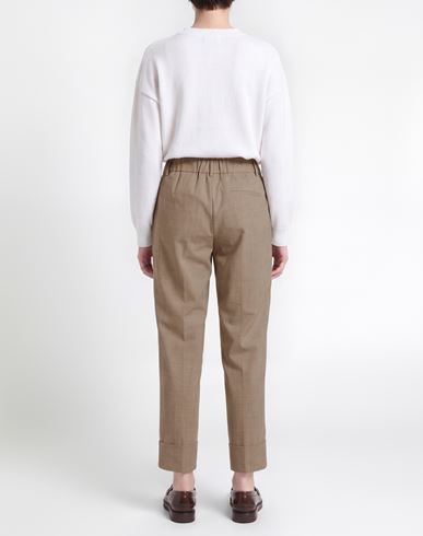 Woman Pants Taupe Size 10 Virgin Wool, Elastane