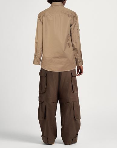 Woman Shirt Camel Size 3 Cotton, Polyester