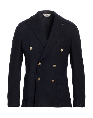 Man Blazer Midnight blue Size 38 Virgin Wool, Polyamide, Elastane