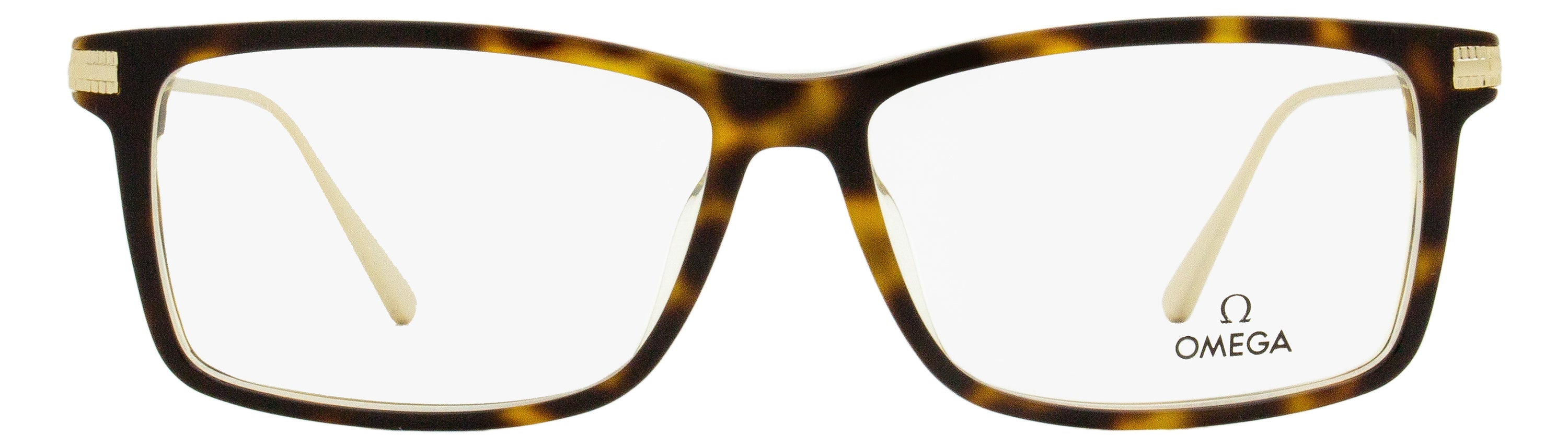 OM5014 Rectangle Acetate-Metal Eyeglasses — Havana