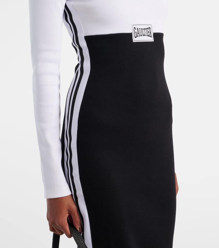 Logo cotton-blend jersey maxi dress