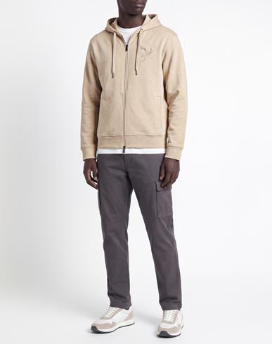 Man Sweatshirt Beige Size L Cotton, Polyester, Elastane