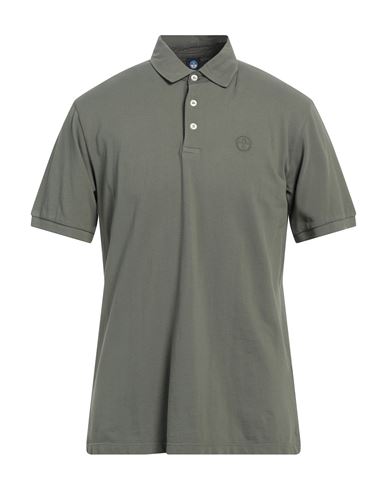 North Sails Man Polo shirt Military green Size S Cotton