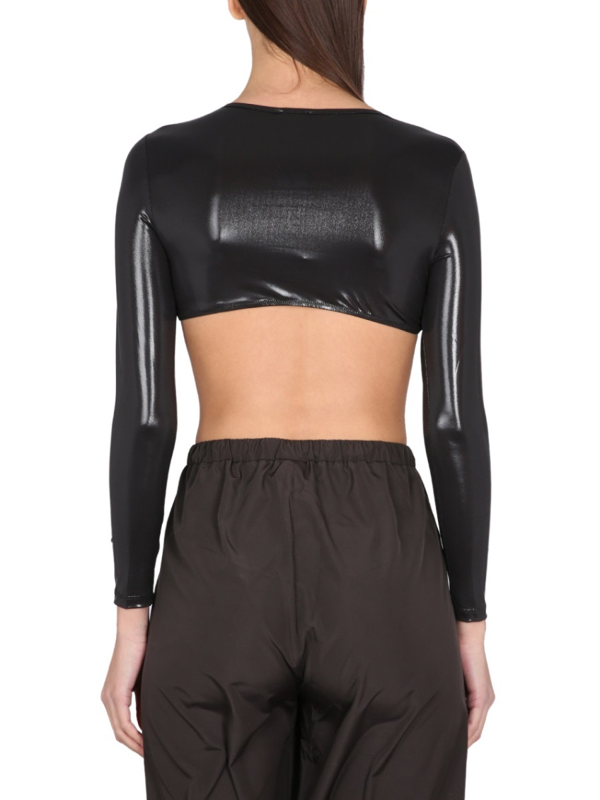 Black Solid Scoop Neck Top