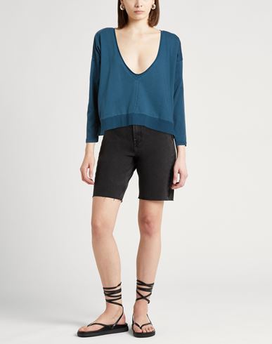 Woman Sweatshirt Deep teal Size M Cotton